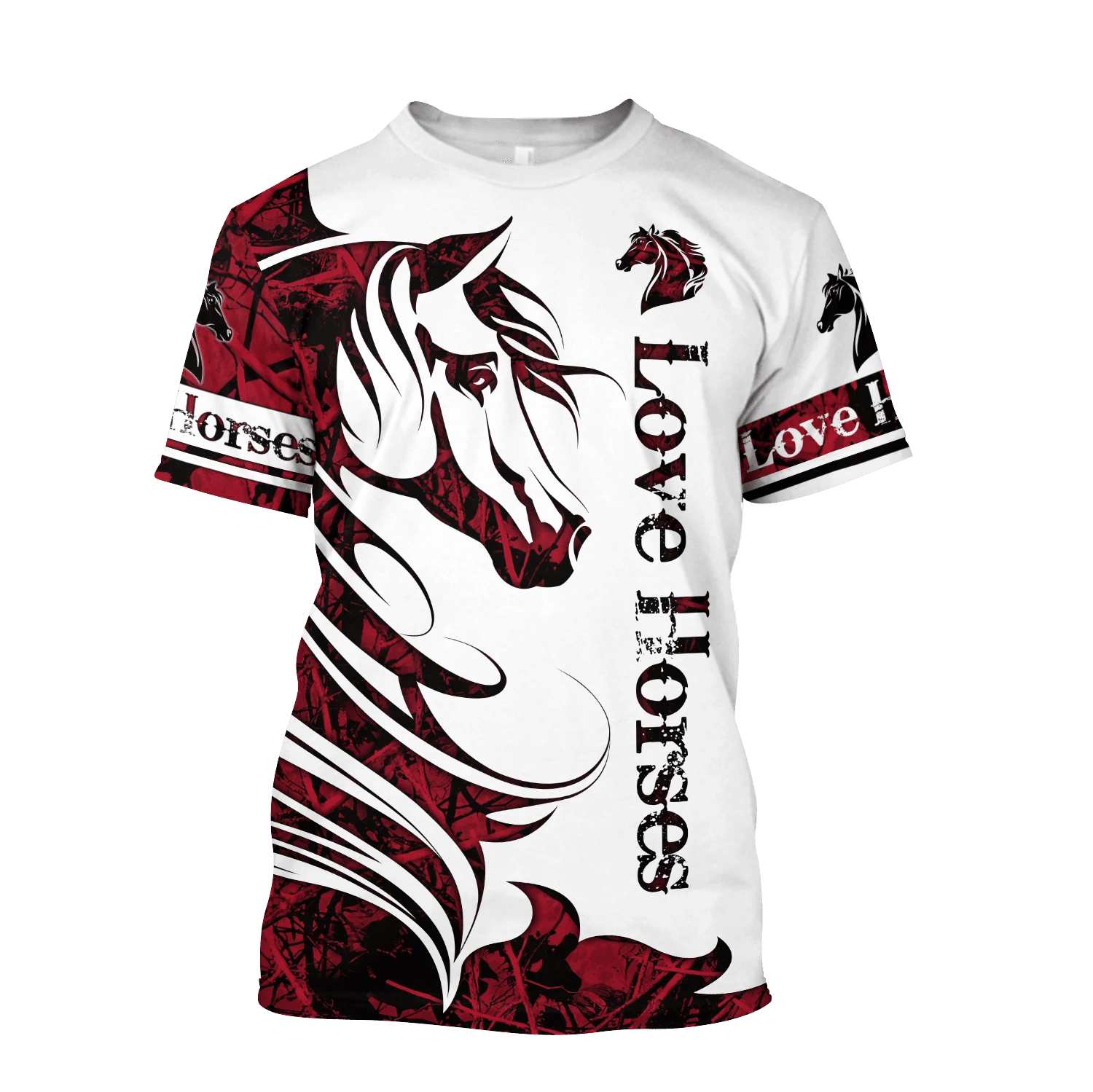 Horse Camo Red 3D All Over Printed Shirts Pi050501S1