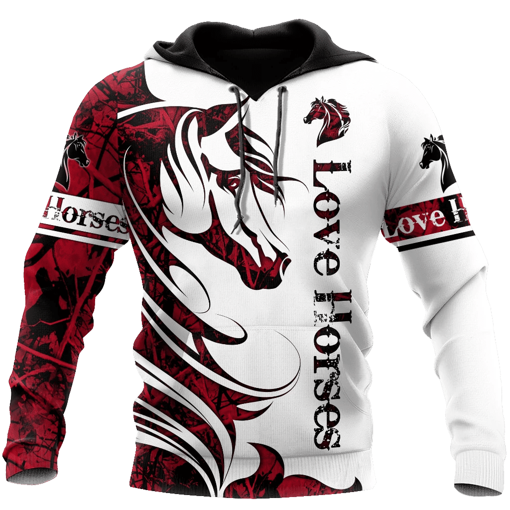 Horse Camo Red 3D All Over Printed Shirts Pi050501S1