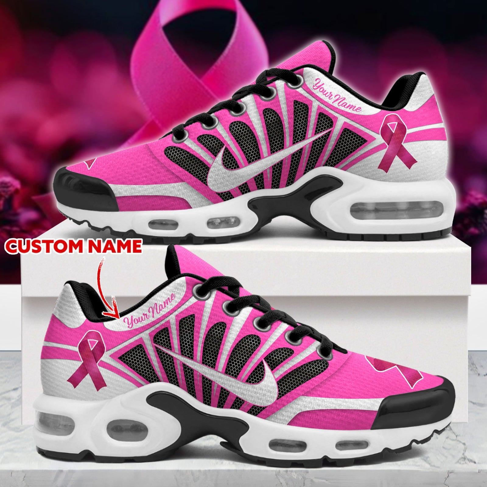 [LIMITED EDITION] Personalized Breast Cancer Awareness Air Max Shoes QUY4960